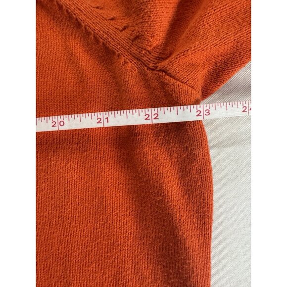 Lauren RL Womens 2X Orange Sweater Funnel Neck Button Cozy Autumn Classic Preppy - Picture 12 of 13
